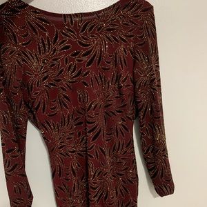 Windsor long sleeve burgundy sparkling dress